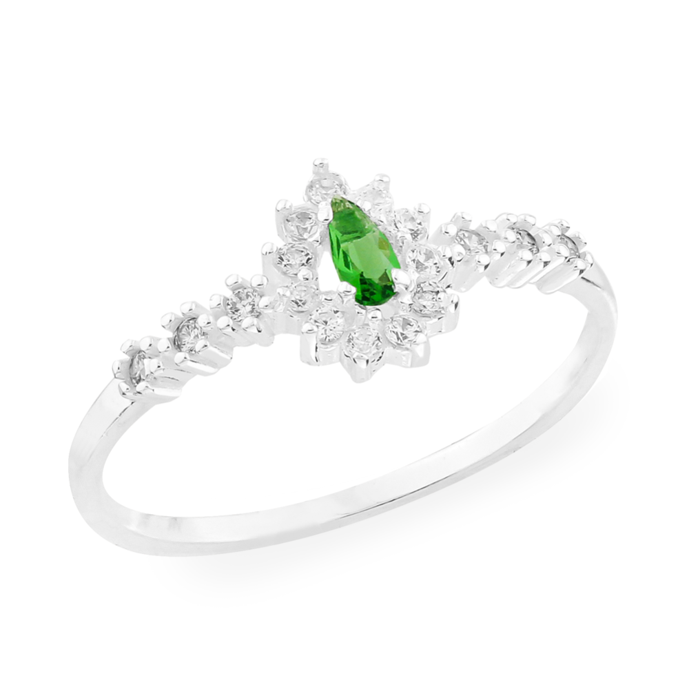 Anel de prata feminino gota vermelha I