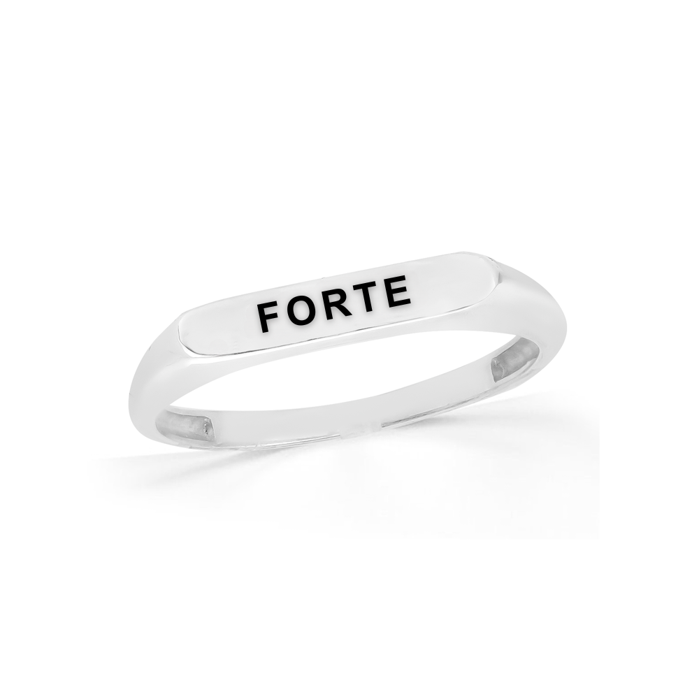 Anel de prata placa "FORTE"