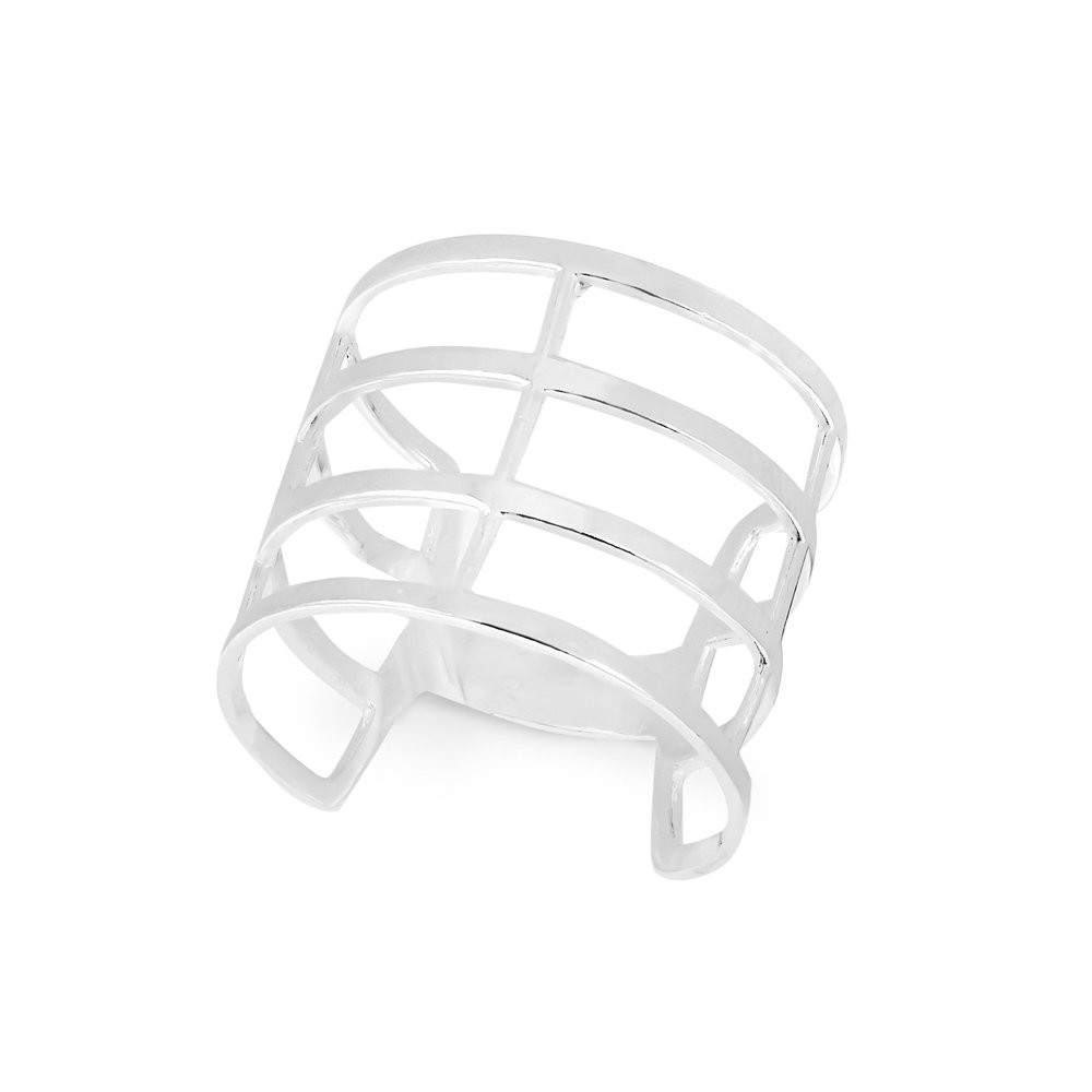 Anel de prata liso grande 4 aros