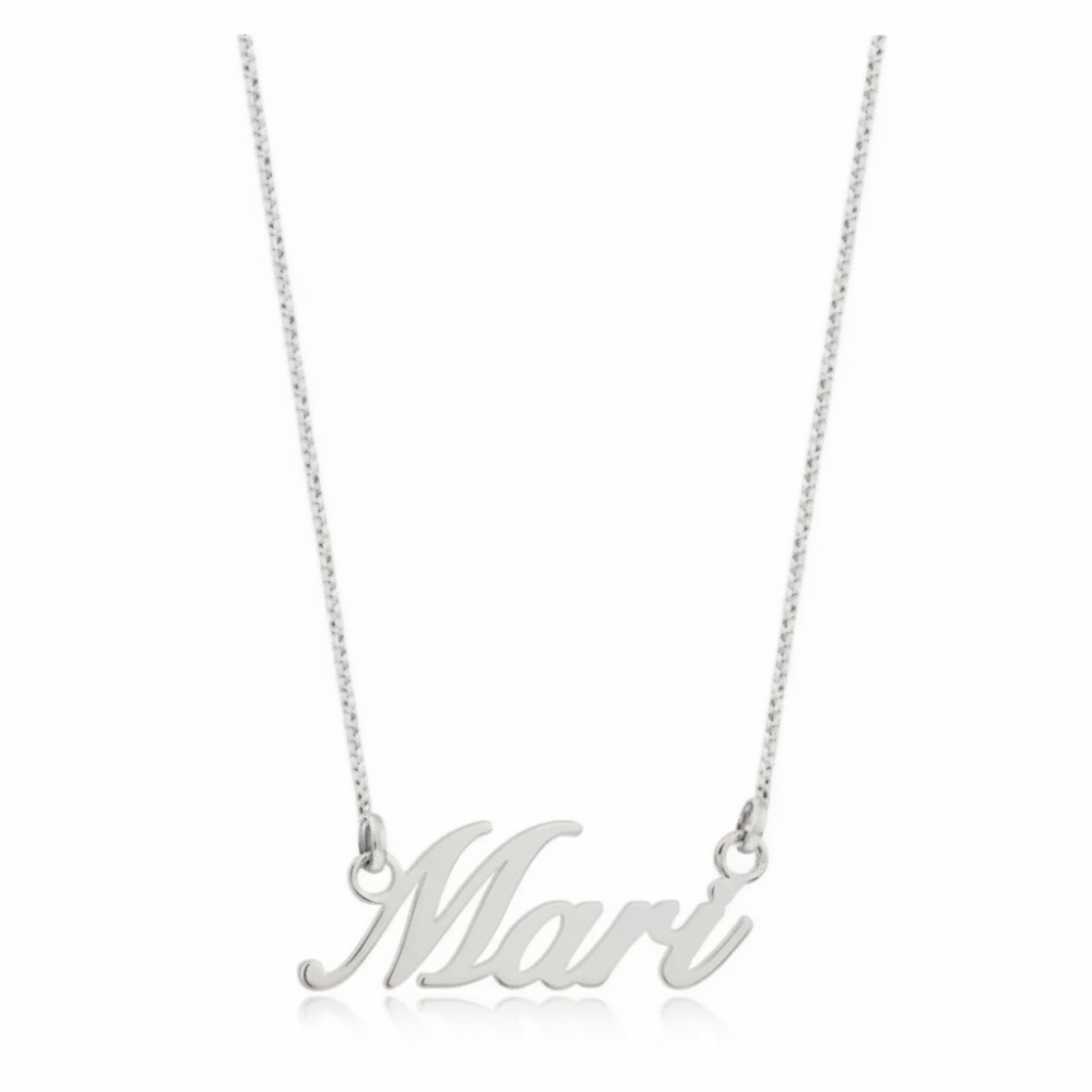 Gargantilha de prata 925 com nome escrito personalizado 4 letras