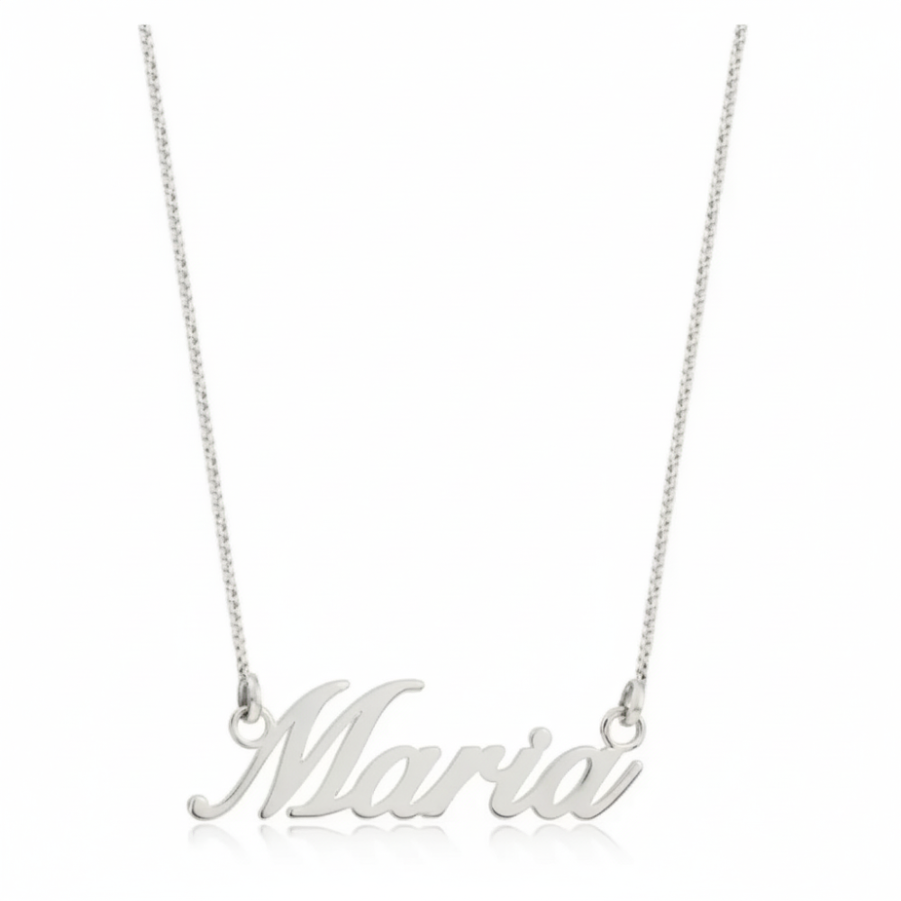 Gargantilha de prata 925 com nome escrito personalizado 5 letras