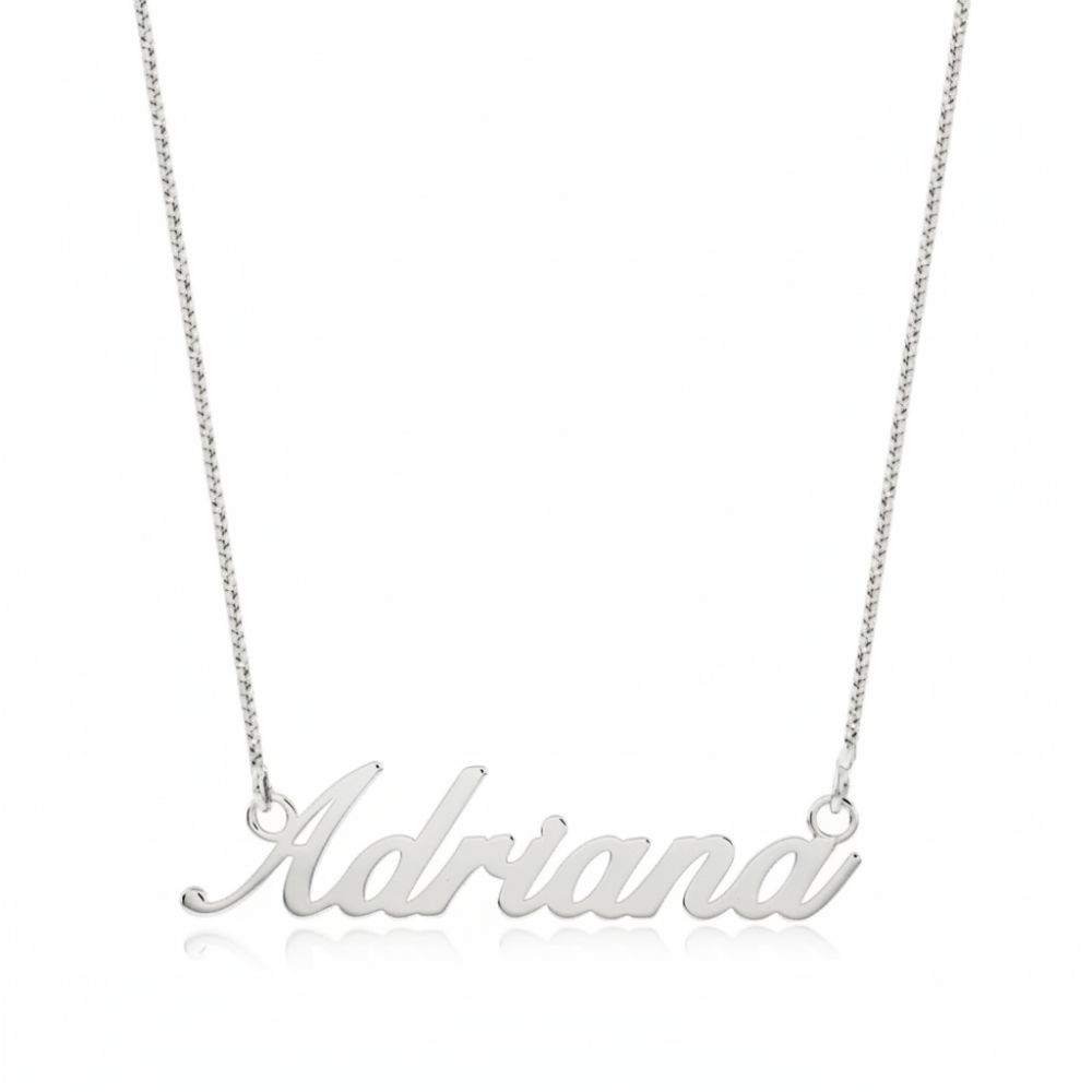 Gargantilha de prata 925 com nome escrito personalizado 7 letras