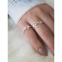 Anel masculino feminino prata Âncora lisa