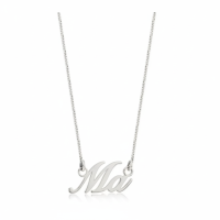 Gargantilha de prata 925 com nome escrito personalizado 2 letras