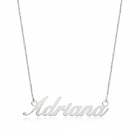 Gargantilha de prata 925 com nome escrito personalizado 7 letras