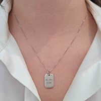 Pingente de prata retangular menor personalizavel