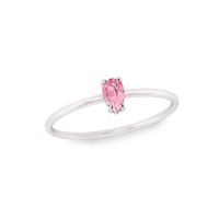 Anel de prata feminino pedra gota rosa