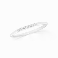Aparador de aliança de prata delicado zirconias