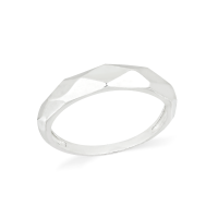 Anel de prata masculino liso facetado