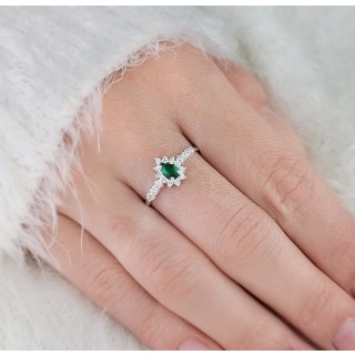 Anel de prata feminino gota vermelha I