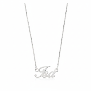 Gargantilha de prata 925 com nome escrito personalizado 3 letras