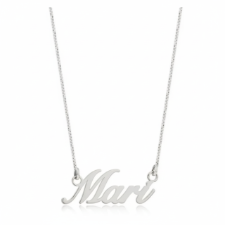 Gargantilha de prata 925 com nome escrito personalizado 4 letras