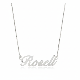 Gargantilha de prata 925 com nome escrito personalizado 6 letras