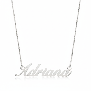 Gargantilha de prata 925 com nome escrito personalizado 7 letras