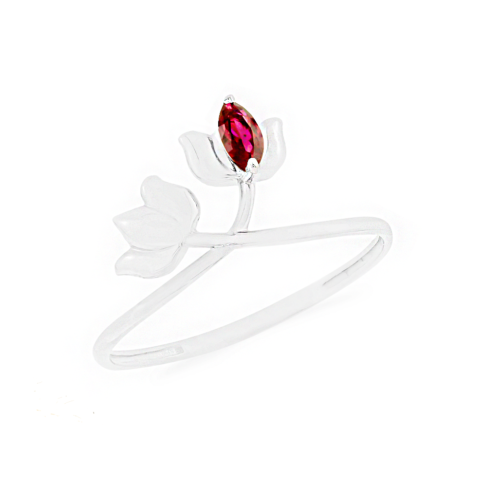 Anel de prata feminino tulipa
