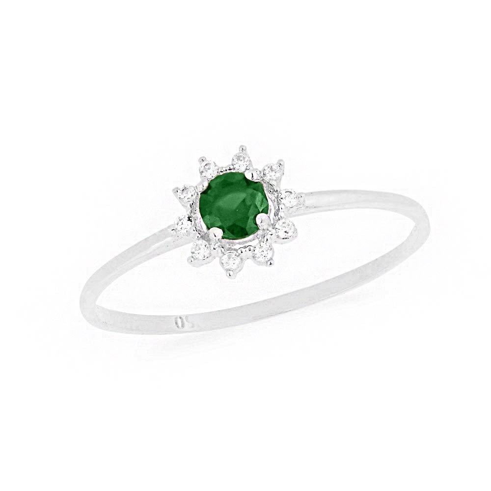 Anel de prata pedra verde Velvet