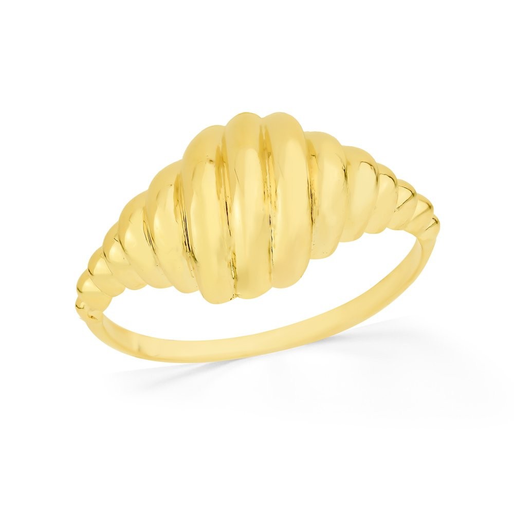 Anel de prata com banho de ouro VIENA croissant polido